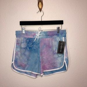 NWT Lovemood Tie Dye Track Shorts Large